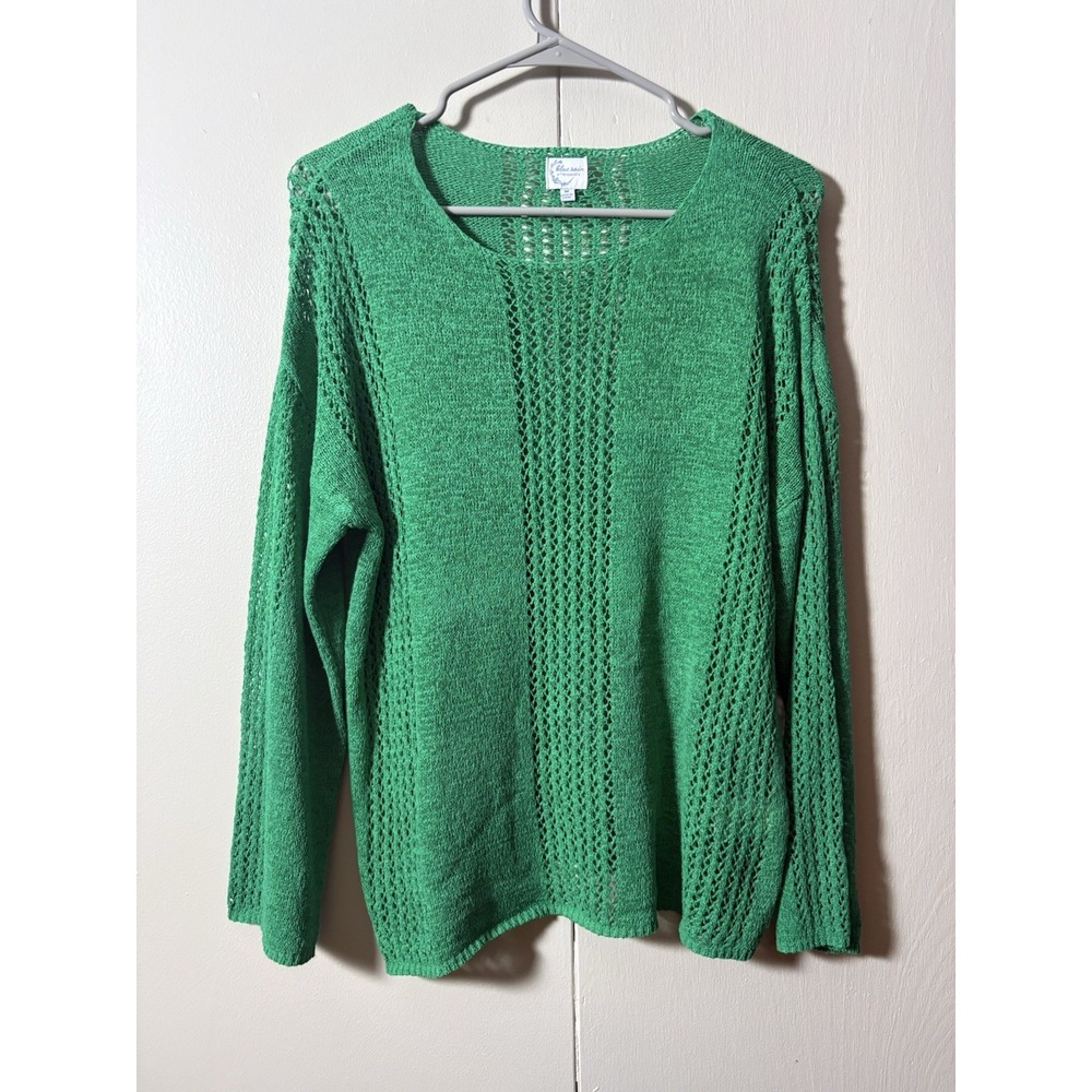 Blue Rain by Francescas Open Knit Sweater Summer M Coastal Festival Cover up